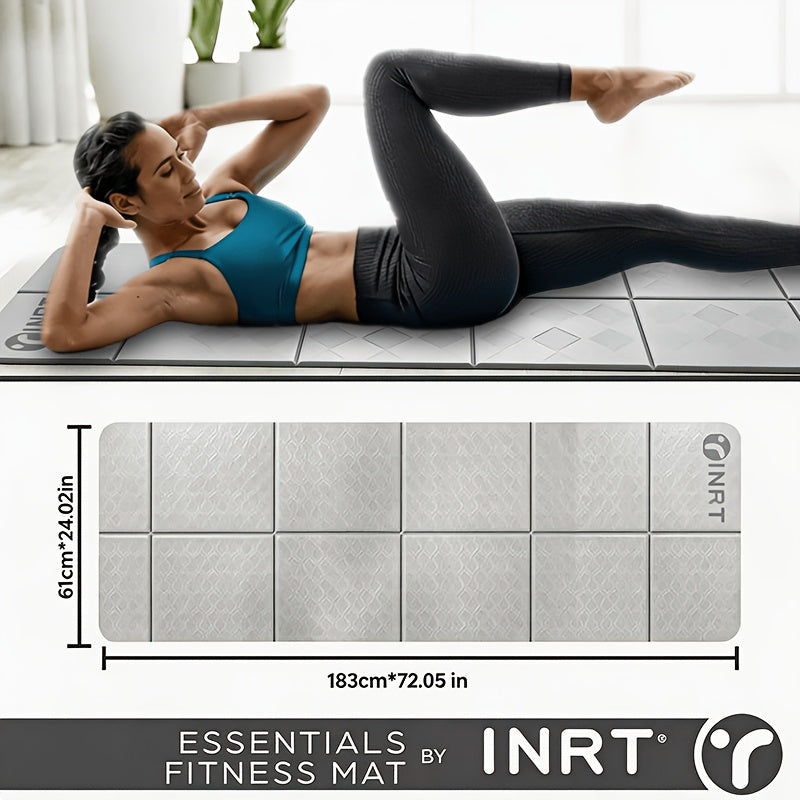 1pc of Foldable TPE Yoga Mat, 7mm Thick, Non-slip and Sweat-absorbent Exercise Mat, Suitable for Home Gyms, Dance and Outdoor Fitness, Gray, Portable and Durable Design, Thickened Yoga Mat, Fitness Accessory, Energetic Fitness Equipment