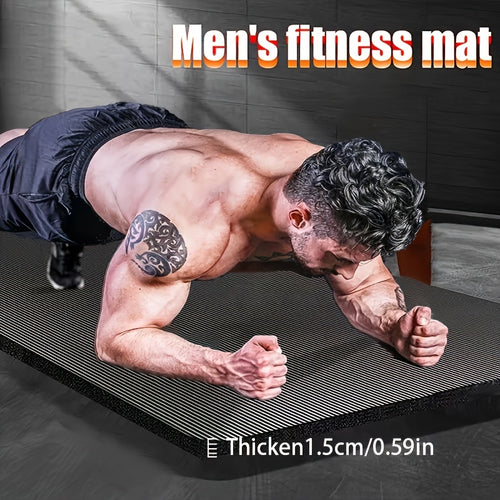 15mm Thick Non-slip Yoga Mat, High-density Cushioning Material, Soft and Resilient to Protect Joints, Moisture-proof, Wear-resistant and Tear-resistant, Ultra-thick Non-slip Yoga Mat Suitable for Men and Women - Shock-absorbing and Sound-insulated Ex