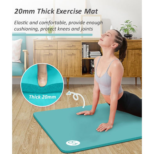 1 Thick 1 inch Yoga Mat | 76.7x24 Non-slip Exercise Mat for Home Gym, Mixed Color Non-woven Material with Carrying Yoga Bag for Women Men