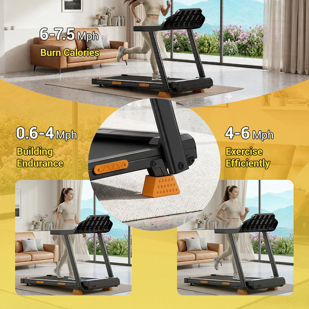 4 IN 1 Treadmills for Home with 18% Incline, 3.0HP Quiet Foldable Treadmill with Handle Bar Up to 350lbs Capacity.