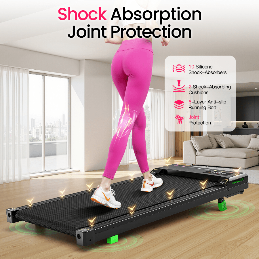 AKLUER Treadmill 2.5HP Walking Pad for Home Office - 6% Incline Quiet Motor Portable Fitness Machine with LED Display, 330 Lbs Capacity for Jogging Walking & Weight Loss Mother's Day Gifts